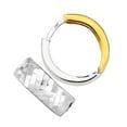 thumbnail image 2 of Jewelstop 14K 2 Tone Gold Huggie Hoop Earrings - 5x15mm, 2.7gr., 2 of 6