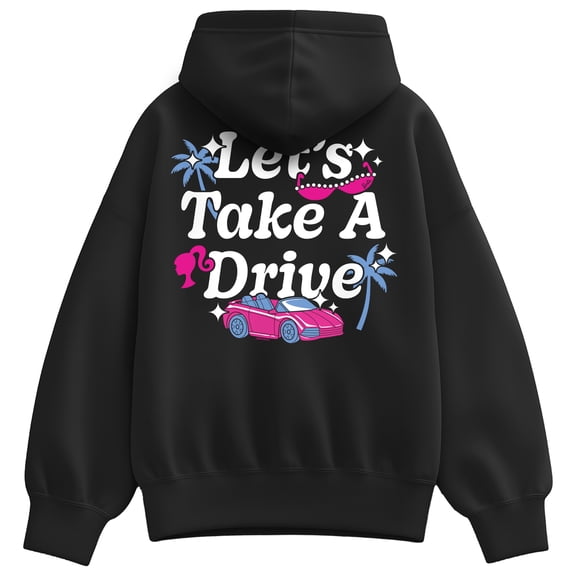 Barbie - Let's Take a Drive Oversized Fleece Hoodie Sweatshirt