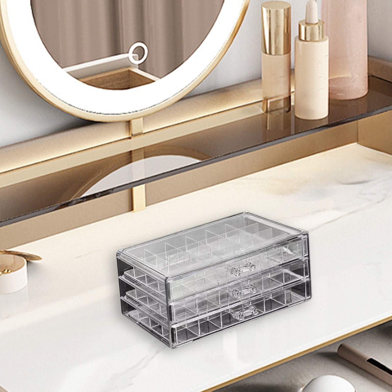 Jewelry Organizers and Storage QTOCIO Jewellery Storage Box Transparent Multi-layer Large Capacity Ring Earring Necklace Bracelet Home Drawer Jewellery Box