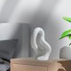 thumbnail image 4 of Florero de cerámica, florero moderno bnco, decoración de jarrón , decoración de escultura, chimenea, vino, decoración de gabinete, re B Baoblaze Florero moderno abstracto, 4 of 8