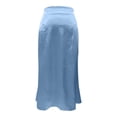 thumbnail image 5 of Gbsyewxs Womens Skirts Midi Skirt High Waist Solid Color Straight Elegant Party Women'S Skirts Blue, 5 of 5