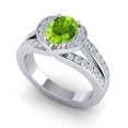 thumbnail image 2 of 2.35 Carat Natural Diamond Peridot Gemstone Beautiful Bridal Ring for Ladies Solid 14K White Gold Size 10.5 by Diamond-Capitals, 2 of 8
