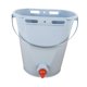 thumbnail image 1 of Cubo alimentador para terneros, balde fácil instalación, práctico, 8 litros con báscula, accesorios, cubo leche alta durabilidad. Gris con 1 pezón, 1 of 8