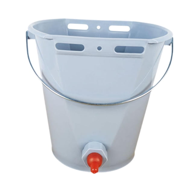 Cubo alimentador para terneros, cubo para terneros, suministros para , fácil instalar, práctico, alimentación gran capacidad, Gris con 1 pezón