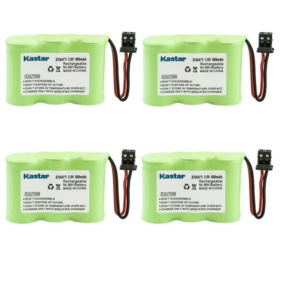 Kastar 4-Pack 3.6V 800mAh NiMH Battery Replacement for Panasonic KX-TC197 KX-TC280 KX-TC282 KX-TC424 KX-TCC106 KX-TCC116 KX-TCC425 KX-TCM410 KX-TCM415 KX-TCM417 KX-TCM418 KX-TCM424 KX-TCM440 KX-TCM914