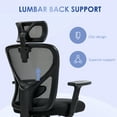 thumbnail image 2 of Ergonomic Office Chair, High Back Mesh With Lumbar Support, Adjustable , Armrest And Seat, Black Color Home Desk Height,, 2 of 7