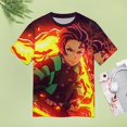 thumbnail image 5 of Demon Slayer Womens T-Shirt Round Neck Short Sleeve Tee Shirts Summer Breathable Tops Blouse 6XL, 5 of 8