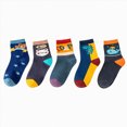 thumbnail image 4 of Zuwimk 5 Pairs Non Slip Kids Toddler Baby Socks with Grips Boys Girls Cotton Ankle Socks Multi Colors(Black,3-5 Years), 4 of 4