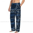 thumbnail image 4 of Mens Woman Casual Pajama Long Pant Loose Elastic Waistband Seahorses And Marine Ropes Navy Print Cozy Sleepwear Home Lounge Pants, 4 of 6