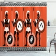 thumbnail image 1 of Ambesonne Retro Shower Curtain, Historical, 69"Wx84"L, Orange Black White, 1 of 3
