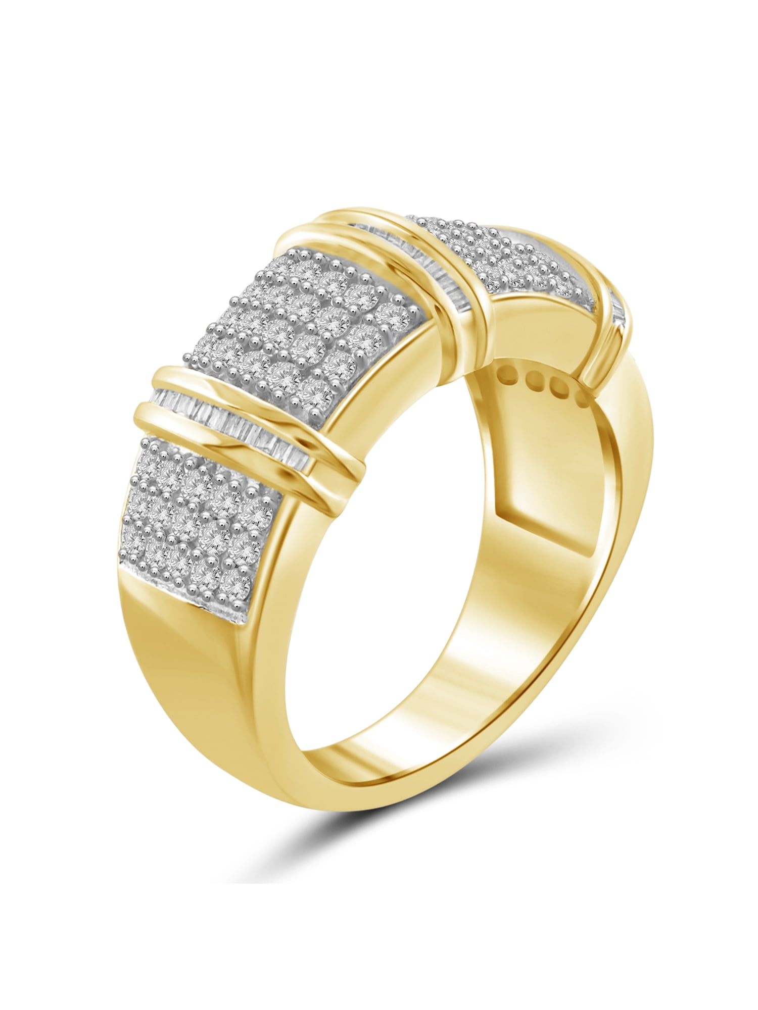 JewelersClub Diamond Rings for Women – 1.00 Carat White Diamond Ring Jewelry– 14K Gold-Plated Silver Bands for Women –– Ring by JewelersClub