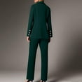 thumbnail image 5 of Breezora Women's Long Sleeve Cardigan and Pants Suit Set Office Work Professional Outfit Elegant Two Piece Business Casual Wear L Size Blackish Green, 5 of 9