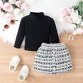 thumbnail image 5 of ZRBYWB Toddler Girl Outfits Winter Long Sleeve Ribbed Tops Plaid Skirt 2 Piece Outfits Clothes Set Fashion, 5 of 7