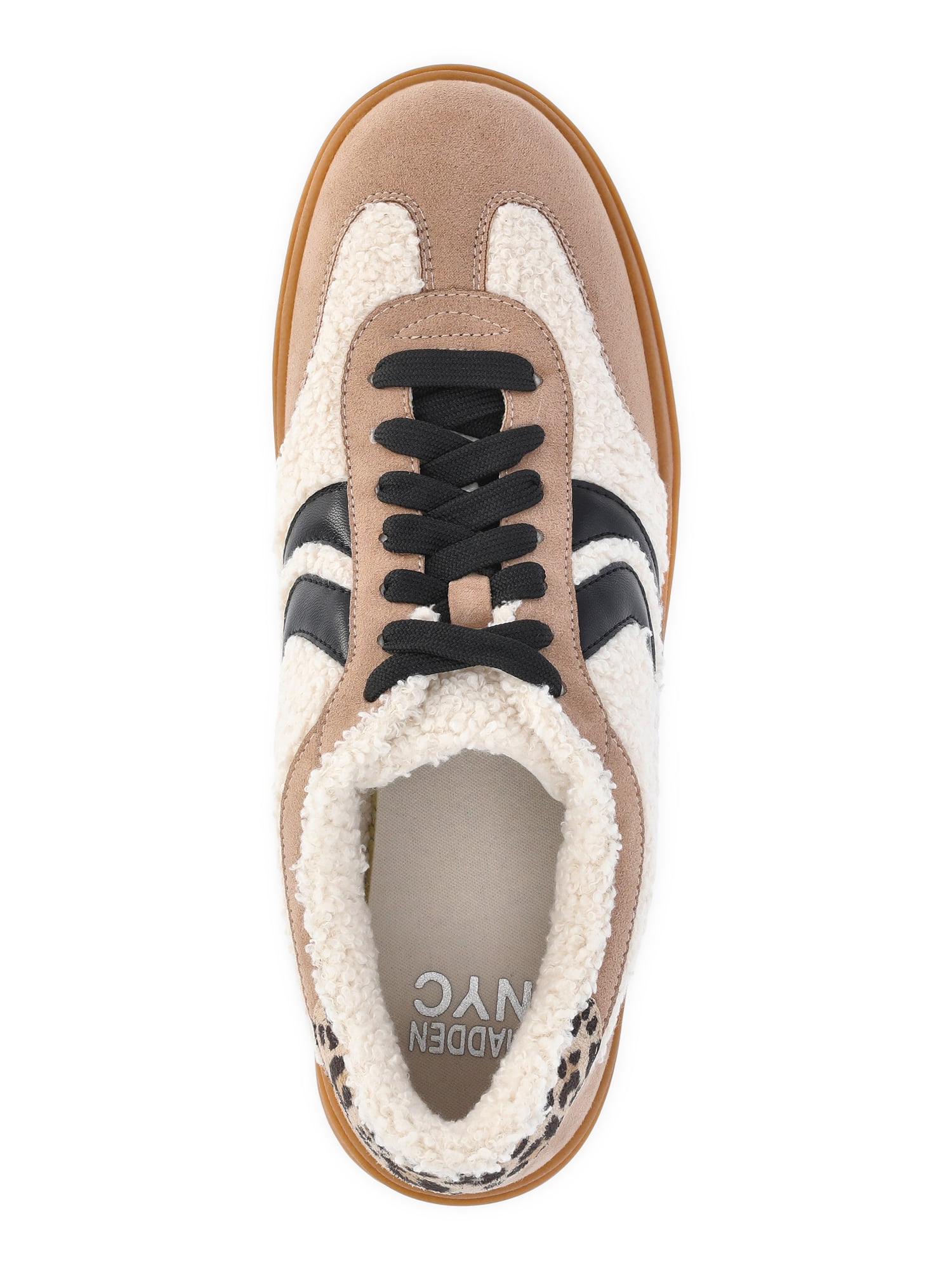 Madden NYC Women's Faux Shearling Platform Sneakers