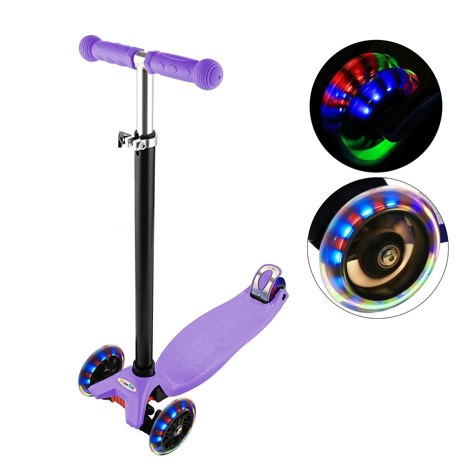 3 Wheel Kick Scooter 4 Adjustable Height T-bar Push Kick Scooter For Children Outdoor
