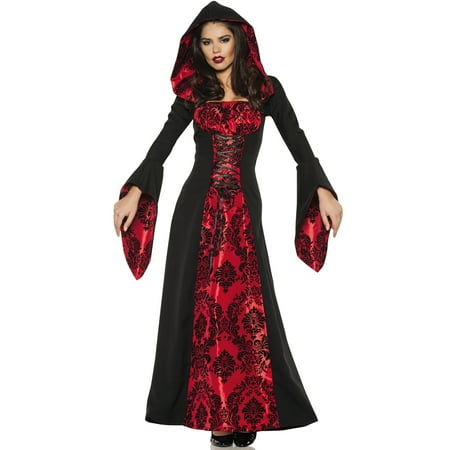 Scarlet Mistress Womens Gothic Witch Hooded Robe Halloween
