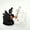 White, black, variant on Cute Swan Bag Charm Genuine Sheepskin Leather Keychain, Handmade White Swan Purse Pendant for Women