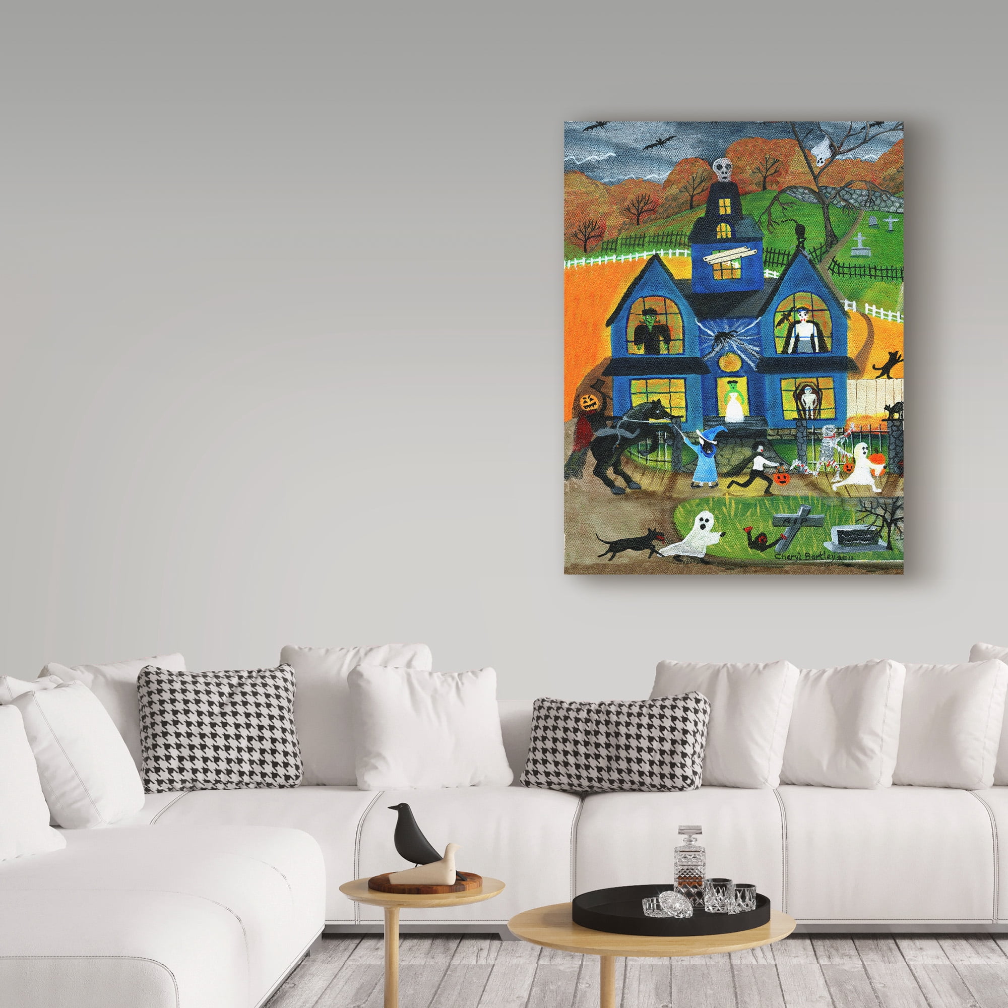 Trademark Fine Art 'Blue House Of Frankenstein' Canvas Art by Cheryl Bartley