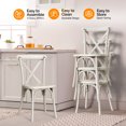 thumbnail image 6 of 2-Pack Outdoors Stackable Chair, White Minimalism Accent Chairs with X-Shaped Back, 16.9-Inch Wide Chair for Dining Room, Garden, Yard, Patio, 6 of 9