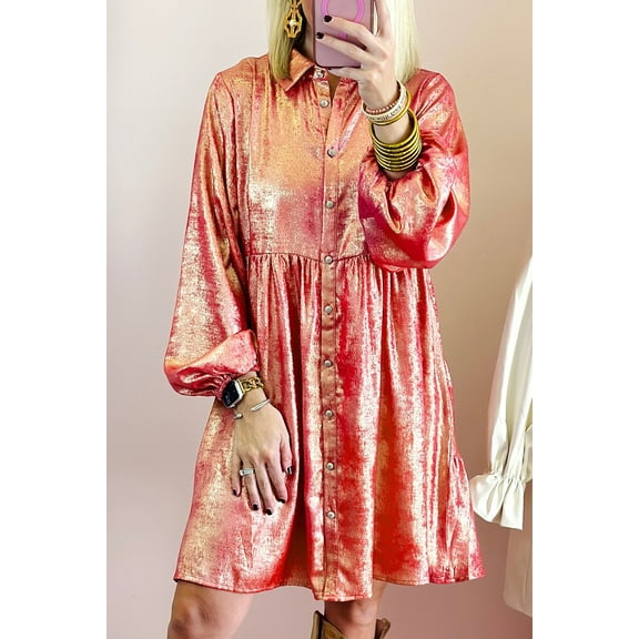 Redhotype Sparkling Mini Dress: Flirty Puff Sleeves, Fashion Forward