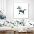 thumbnail image 4 of Designart White Horse in Motion on White - Animal Throw Pillow - 18x18, 4 of 5