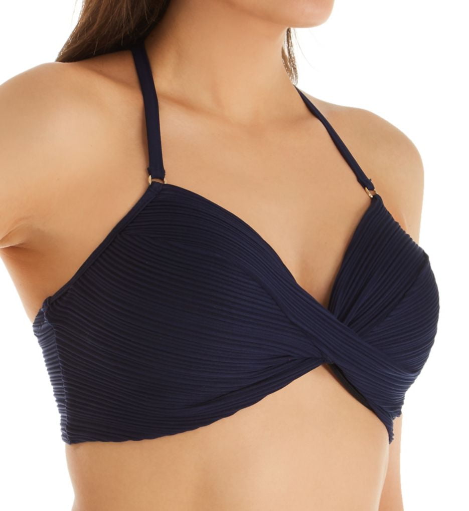navy swim top