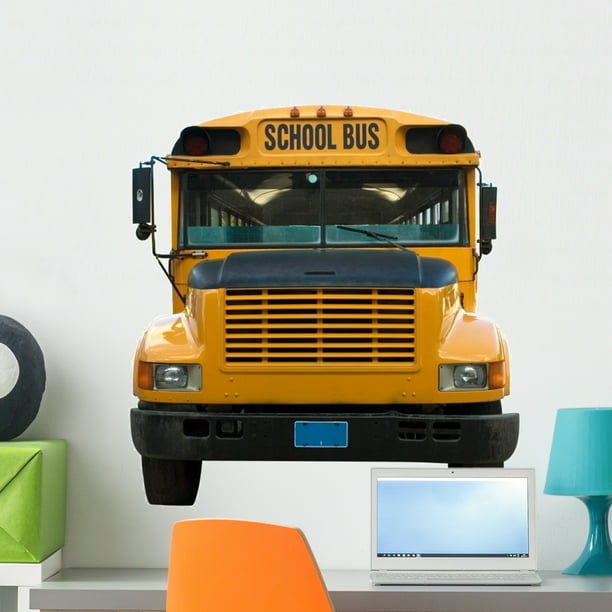 Front Yellow School Bus  Wall Decal  Sticker by Wallmonkeys 