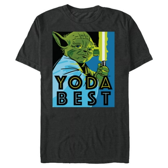 Star Wars Yoda Best Jedi Master with Lightsaber - Short Sleeve Blended T-Shirt for Adults - Customized-Dark Heather