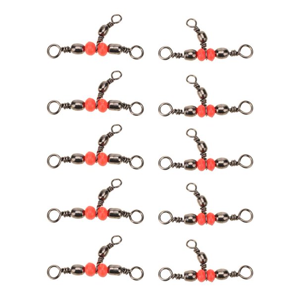 10 Uds. Conector de rodamiento giratorio Triple de barril rodante de pesca de 3 vías (NO 10) Likrtyny Deportes al aire libre Salida diaria Juego de fiesta