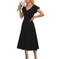 thumbnail image 1 of Sentmoon Robe T-Shirt 2026 Élégante Couleur Unie Manches Courtes Col Rond Robes pour Femmes Respirantes Coupe Régulière Essentiels de Plage pour le Travail et la Fin de Semaine Noir m, 1 of 7