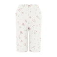 thumbnail image 6 of Only Moment Womens Drawstring Shorts Autumn Fragrant Linen Floral Printed Shorts Comfy Drawstring Shorts for Casual Lounge Sport Athletic with Pockets Hiking Shorts Wowomen White,3XL, 6 of 6