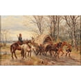thumbnail image 2 of Ludwig Gedlek 18x13 Black Ornate Wood Framed Double Matted Museum Art Print Titled - A Troop Laying, 2 of 5