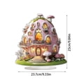 thumbnail image 2 of 9.84in Easter Decorations 2D Acrylic Pink Egg House Tabletop Display, 2D Spring Fairy Cottage Standing Decor for Home Pascua, 2 of 5