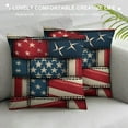 thumbnail image 3 of Retro American Flag Pillow Covers  with Zipper Stripe and Star Patchwork Decorative Pillow Covers Soft Outdoor Bed Living Room, 3 of 5