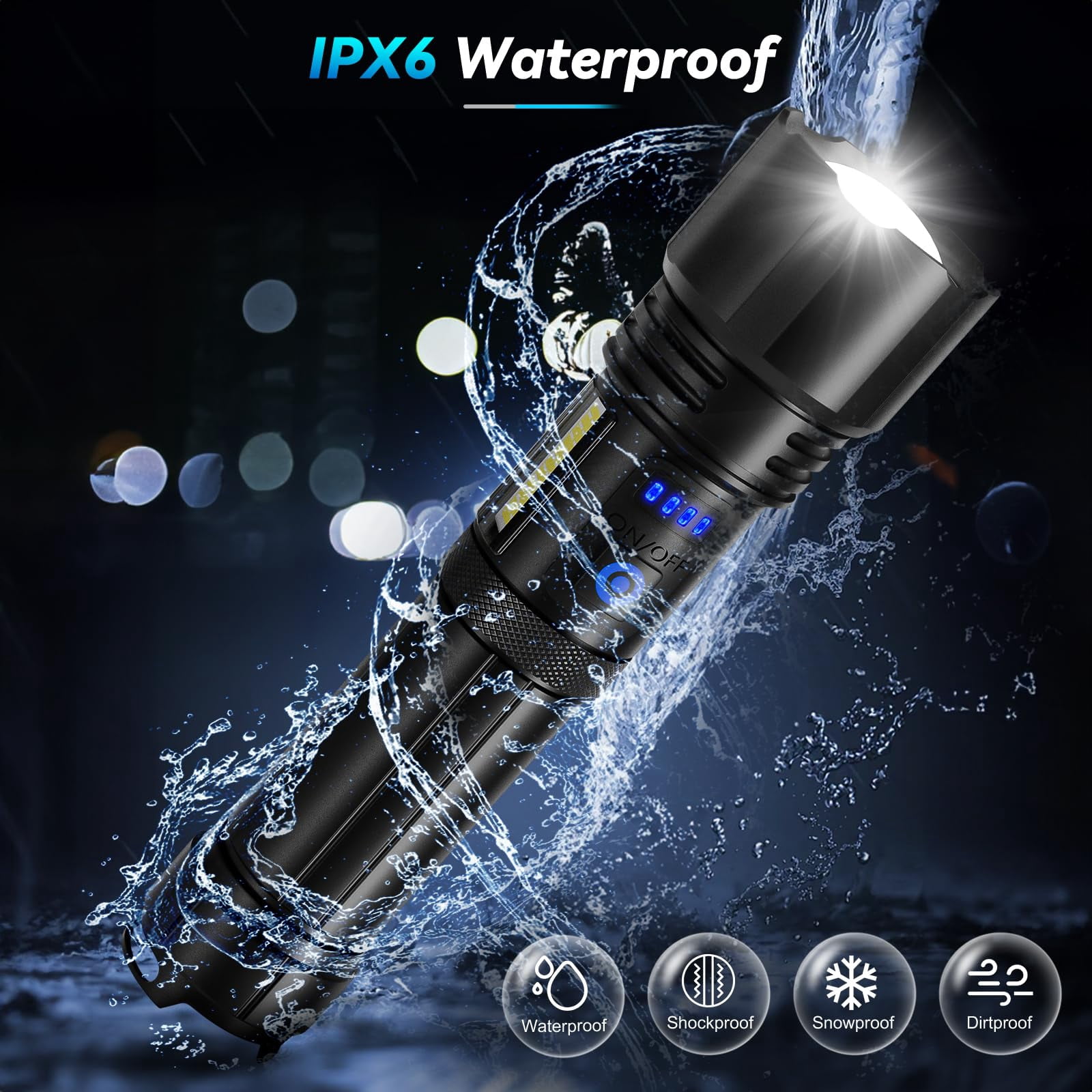 Flashlight Led Rechargeable Flashlights High Lumens  99 000 Lm Super Bright Flash Lights Waterproof Handheld For Home Camping Hiking(2 Pack)