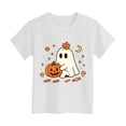 thumbnail image 5 of Wonitaaizi Toddler Boy Girl Pumpkin Face Spooky Halloween T-Shirt Short Sleeve Kids Fun Tops White for Size 9-10 Years, 5 of 7