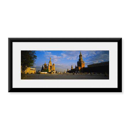 Framed Art Print, Cathedral at a town square by Panoramic Images, 25-7/8" x 9-7/8"