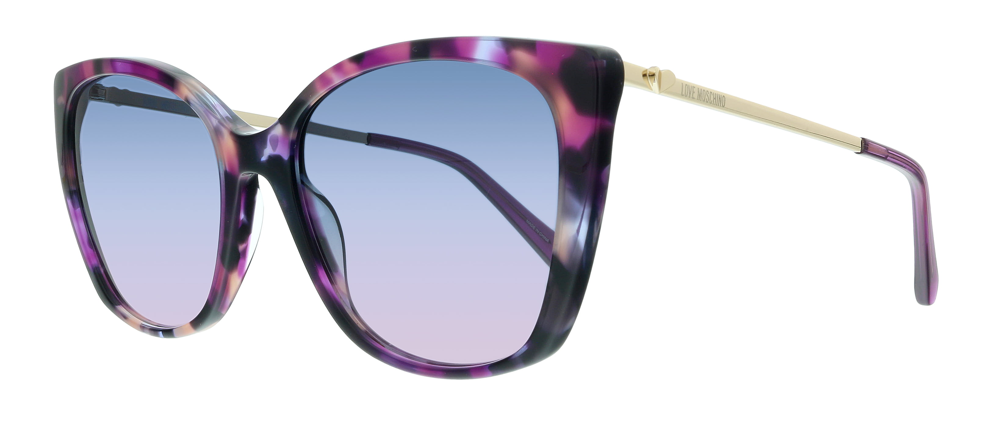 Love Moschino MOL018/S I4 0AY0 Havana Violet Square Sunglasses for womens