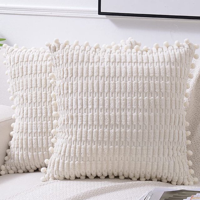 2 paquetes de fundas de almohada decorativas de 18.0 x 18.0 in para sofá, cama, sala de estar, decoración del hogar estilo bohemio, pana suave