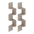 thumbnail image 1 of 2 estantes de esquina para pared, de madera rústica, para almacenamiento, decoración, montaje en esquina Gris, 1 of 9