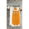 thumbnail image 3 of Ambesonne Cartoon Quilted Bedspread Set 2 Pcs, Kitty Fun Humor, Twin Size, Marigold Grey, 3 of 3
