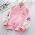 thumbnail image 3 of Children's Kuromi My Melody Autumn Baseball Jacket Sanrio Middle and Large Children Cartoon Kawaii Cotton Sports Warm Jacket, 3 of 4