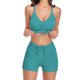 thumbnail image 1 of Naiovety Traje de baño de mujer con cordón atado inalámbrico acolchado conjunto de deportes de baño vacaciones de verano poliéster Nylon traje de Traje de baño Verde S Naiovety OD021111-11, 1 of 6