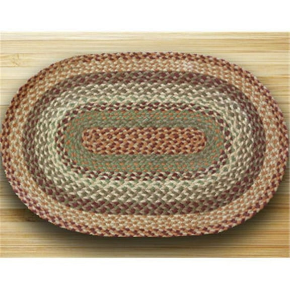 Earth Rugs 02-413 Oval Shaped Rug- Buttermilk and Cranberry