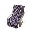 thumbnail image 4 of Chevron Soft Flannel Fleece Throw Blanket, Zig Zag Arrows Geometric Symmetric Pattern Retro Old Design, Cozy Plush for Indoor and Outdoor Use, 50" x 60", Purple White Black, by Ambesonne, 4 of 6