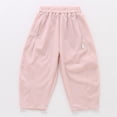 thumbnail image 5 of ZHOGXU Lightweight Fashionable Summer Curved Cut Solid Color Elastic Waist Wide Leg Kids Girls Pants With Pocket Outdoor Activities, 5 of 5