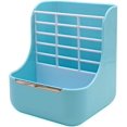 thumbnail image 2 of 2 in 1 Pet Feeder and Grass Frame for Rabbits Chinchillas Big Guinea Pigs Small Animals Anti-bite with Fixed Set (Blue), 2 of 4