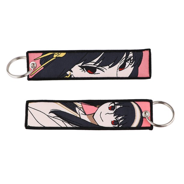 Llavero con bordado de Anime japonés, etiqueta para llave, motocicletas, coches, mochila, llavero Chaveiro para amigos, llavero de moda, regalos Dengxun unisex