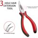 thumbnail image 2 of Mini alicates para extensiones de cabello con punta en I de 3 orificios para micro extensiones de cabello nano, herramienta de apertura y extracción (negro-rojo), 2 of 6