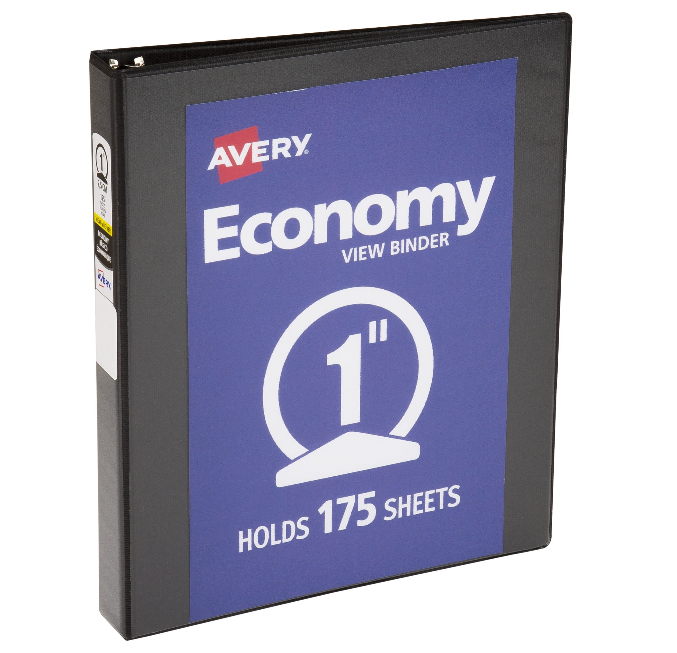 Avery Economy View Binder, 1' Round Rings, 175-Sheet Capacity, Black (5761)